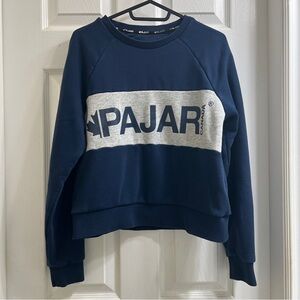 Pajar Canada Navy Blue Gray Logo Colour Block Sweatshirt Crewneck Sweater